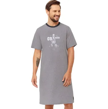 Pánské pyžamo Pánská noční košile Paul 1333/32 HOTBERG Barva/Velikost: šedá melír / M