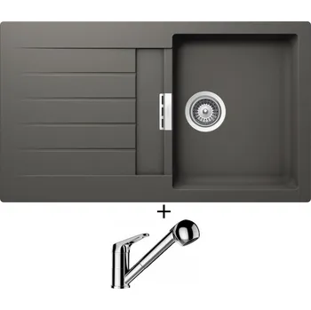 Granitový dřez Granitový dřez SET Schock SIGNUS D-100 Silverstone + Schock COSMO 525122 chrom