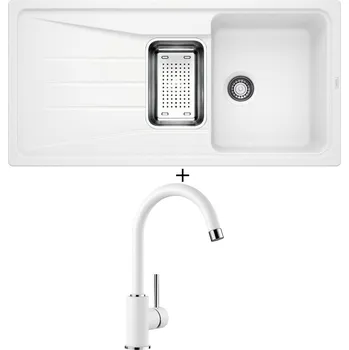 Granitový dřez Granitový dřez SET Blanco SONA 6 S bílá + nerezová miska + Blanco MIDA bílá 519418