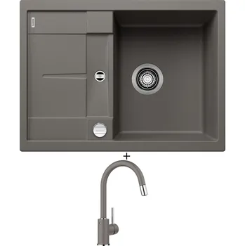 Granitový dřez Granitový dřez SET Blanco METRA 45 S Compact šedá vulkán + excentrické ovládání + Blanco MIDA-S šedá vulkán 526967