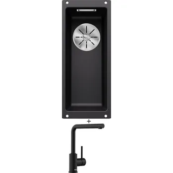 Kuchyňský dřez Dřez pod desku SET Blanco SUBLINE 160-U černá 525981 + Blanco MILA černá matná 526657