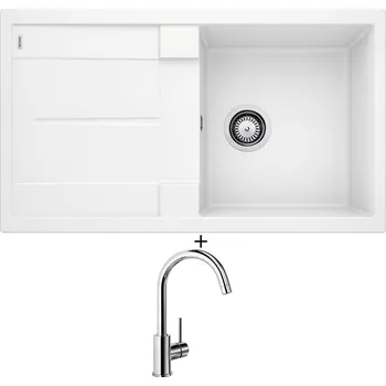 Granitový dřez Granitový dřez SET Blanco METRA 5 S bílá 513205 + Blanco MIDA chrom 517742