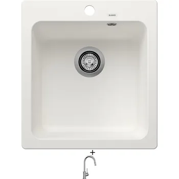 Granitový dřez Granitový dřez SET Blanco NAYA 45 bílá 526574 + Blanco MIDA-S chrom 521454