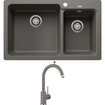 Granitový dřez Granitový dřez SET Blanco NAYA 8 šedá vulkán 527313 + Blanco MIDA šedá vulkán 526965