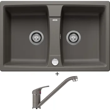 Granitový dřez Granitový dřez SET Blanco LEXA 8 šedá vulkán s excentrem 527279 + Blanco DARAS šedá vulkán 526934