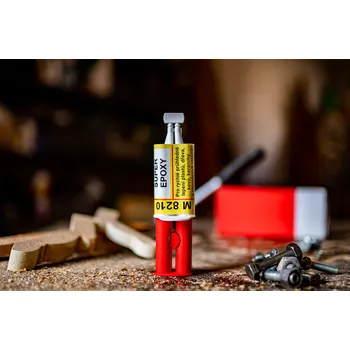 stavební silikon HF servis M 8210 - dvousložkové čiré lepidlo na lepení kovů, plastů, atd.. Velikost balení: 25 ml