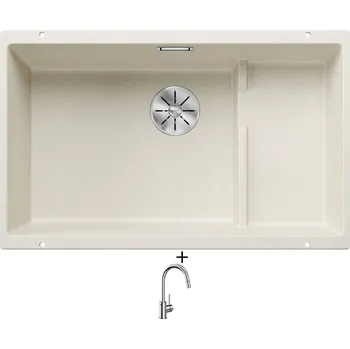 Granitový dřez Dřez pod desku SET Blanco SUBLINE 700 U Level bílá soft 527172 + Blanco MIDA-S chrom 521454