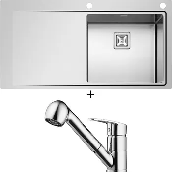 Nerezový dřez SET Pyramis OLYNTHOS (100x52) 1B 1D RH + Pyramis FIDO chrom