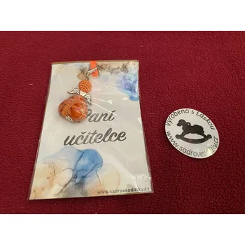 HandMade by VeJa Dárková karta - Paní učitelce s přívěškem