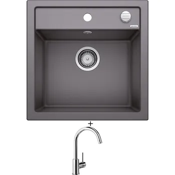 Granitový dřez Granitový dřez SET Blanco DALAGO 5 šedá skála s excentrem 518848 + Blanco MIDA chrom 517742
