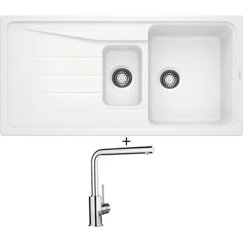 Granitový dřez Granitový dřez SET Blanco SONA 6 S bílá 519855 + Blanco MILA chrom 519414