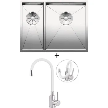 Nerezový dřez Dřez pod desku SET Blanco ZEROX 340/180-U nerez hedvábný lesk 521614 + Deante NEO LUNO BOC W720 nerez