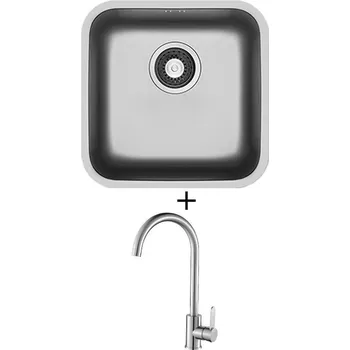 Dřez pod desku SET Pyramis RELIA (40x40) UM nerez + Laveo BONA BAB 268D nerez