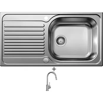 Nerezový dřez Nerezový dřez SET Blanco TIPO XL 6 S nerez přírodní lesk s excentrem 514243 + Blanco MIDA-S chrom 521454