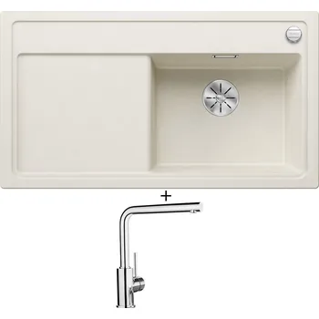 Granitový dřez Granitový dřez SET Blanco ZENAR 5 S bílá soft 527182 + Blanco MILA chrom 519414