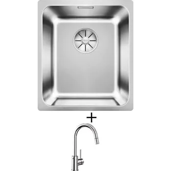 Kuchyňský dřez Dřez pod desku SET Blanco SOLIS 340-U nerez kartáčovaný 526115 + Blanco MIDA-S chrom 521454