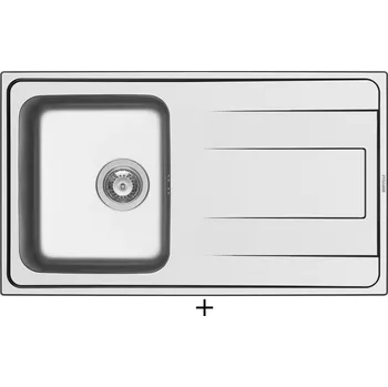 Nerezový dřez Nerezový dřez SET Pyramis ALEA (86x50) 1B 1D nerez + Pyramis SILVIO chrom
