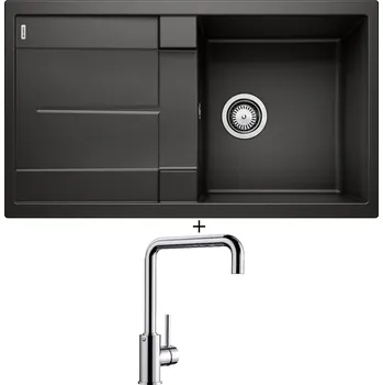 Granitový dřez Granitový dřez SET Blanco METRA 5 S černá 525919 + Blanco MILI chrom 519413