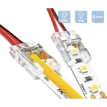 LED osvětlení Spojka FK technics pro COB pásky 8mm - napájecí kablík 15 cm, 2p
