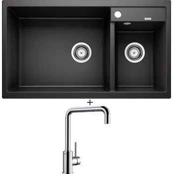 Granitový dřez Granitový dřez SET Blanco METRA 9 černá 525936 + Blanco MILI chrom 519413