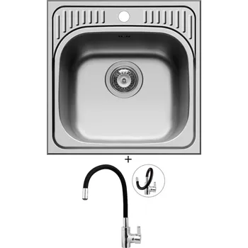 Nerezový dřez Nerezový dřez SET Pyramis ET 34 1B nerez + Pyramis FLESSI černá