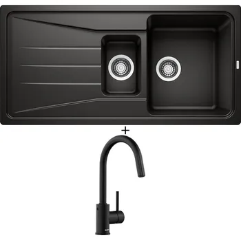 Granitový dřez Granitový dřez SET Blanco SONA 6 S černá 525975 + Blanco MIDA-S černá matná 526653