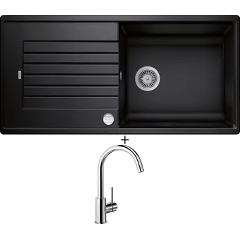 Kuchyňský dřez Granitový dřez SET Blanco ZIA XL 6 S antracit + excentrické ovládání + Blanco MIDA chrom 517742