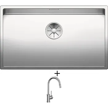 Nerezový dřez Dřez pod desku SET Blanco CLARON 700-U nerez hedvábný lesk 521581 + Blanco MIDA-S chrom 521454