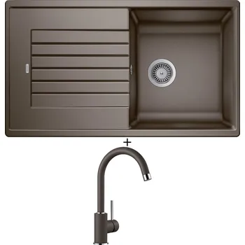 Granitový dřez SET Blanco ZIA 5 S kávová 520519 + Blanco MIDA kávová 519423