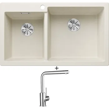 Granitový dřez Granitový dřez SET Blanco PLEON 9 bílá soft 527142 + Blanco MILA chrom 519414