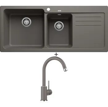 Granitový dřez Granitový dřez SET Blanco NAYA 8 S šedá vulkán 527314 + Blanco MIDA šedá vulkán 526965