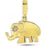 Lillian Vassago Zlatý přívěsek slon se zirkony LLV98-GP123Y