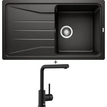 Granitový dřez SET Blanco SONA 5 S černá 525972 + Blanco MILA černá matná 526657