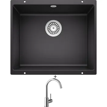 Granitový dřez Dřez pod desku SET Blanco ROTAN 500 U antracit 523075 + Blanco MIDA chrom 517742