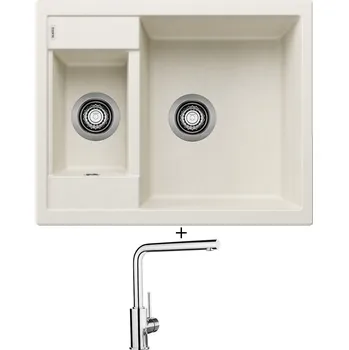 Granitový dřez Granitový dřez SET Blanco METRA 6 bílá soft 527113 + Blanco MILA chrom 519414