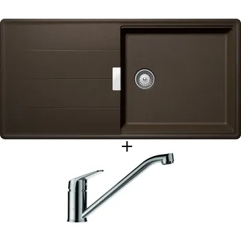 Granitový dřez Granitový dřez SET Schock TIA D-100L Bronze + Schock EVINAS 577000 nerez