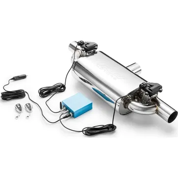 Výfuková trubka RM Motors příčný průtokový tlumič 76 mm s elektrickým ventilem