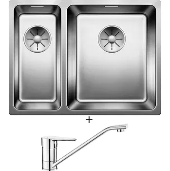 Nerezový dřez Dřez pod desku SET Blanco ANDANO 340/180-U nerez hedvábný lesk 522977 + Deante CORIO BFC 060M chrom