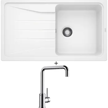 Kuchyňský dřez Granitový dřez SET Blanco SONA 5 S bílá 519674 + Blanco MILI chrom 519413