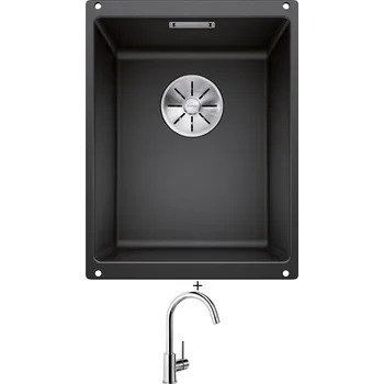 Granitový dřez Dřez pod desku SET Blanco SUBLINE 320-U antracit 523406 + Blanco MIDA chrom 517742