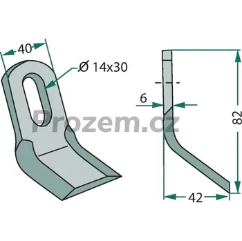 Mulčovací Y-nůž pro Ferri, 82/6/14x30 mm