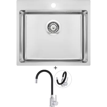 Nerezový dřez Nerezový dřez SET Deante OLFATO ZPO 010B nerez + Deante NEO LUNO BOC B720 nerez