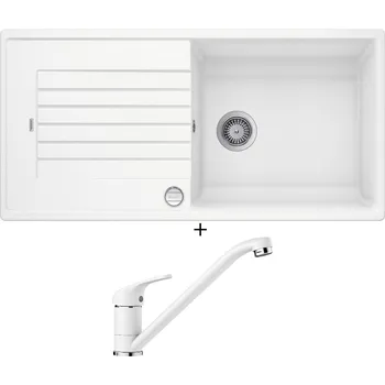 Granitový dřez Granitový dřez SET Blanco ZIA XL 6 S bílá + excentrické ovládání + Blanco DARAS bílá 517724