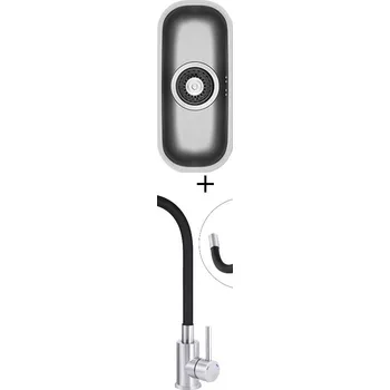 Nerezový dřez Dřez pod desku SET Pyramis RELIA (16x40) UM nerez + Deante NEO LUNO BOC B720 nerez