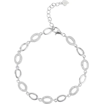 Náramek Bealio BEALIO Stříbrný náramek OVÁLNÝ zirkon Délka náramku: 17+3 cm 03-05791-1984