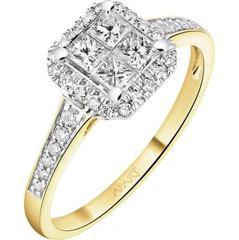 Prsten Prsten ze žlutého a bílého zlata s diamanty - 0,50 ct - ryzost 585 - 220.773