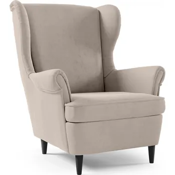 Sedací souprava Eka Křeslo ušák MAYA Výběr nohou: Černé, Barva látky: PAROS 02 (Béžová)