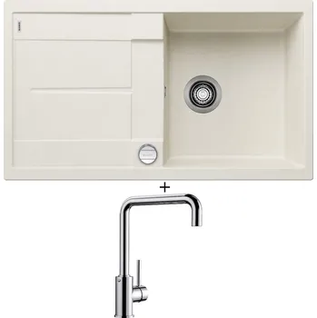 Granitový dřez Granitový dřez SET Blanco METRA 5 S bílá soft + excentrické ovládání + Blanco MILI chrom 519413