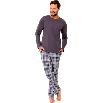 Pánské pyžamo Pánské pyžamo Wiliam 1264/22 HOTBERG Barva/Velikost: grafit (šedá) / XXL