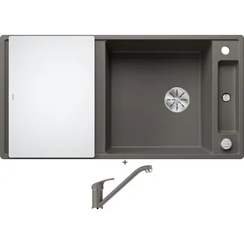 Granitový dřez Granitový dřez SET Blanco AXIA III XL 6 S šedá vulkán + skleněná krájecí deska 527234 + Blanco DARAS šedá vulkán 526934